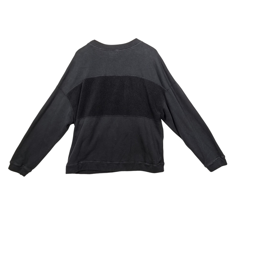 MATE‎ The Label Black Organic Fleece Sweatshirt L Sustainable Quiet Luxury Soft - Picture 2 of 7